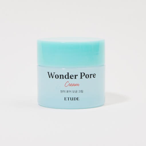 ETUDE Wonder Pore Cream 75ml in light blue jar designed for effective oil control and pore care maintenance