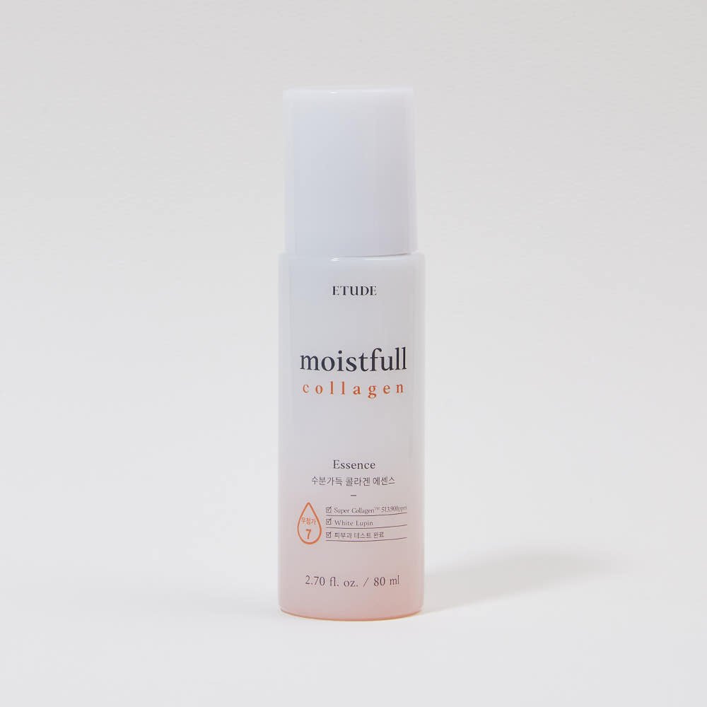ETUDE Moistfull Collagen Essence 80ml bottle with clear design highlighting deep hydration benefits
