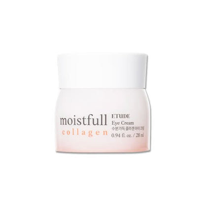 ETUDE Moistfull Collagen Eye Cream 28ml in soft pink jar designed for deep hydration around the eyes