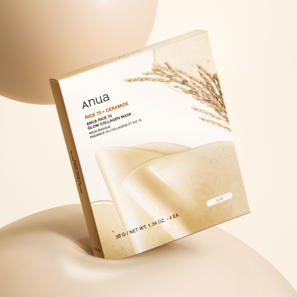 Anua Rice 70 Glow Collagen Mask 38g X 4ea - Le Panda BEAUTÉ