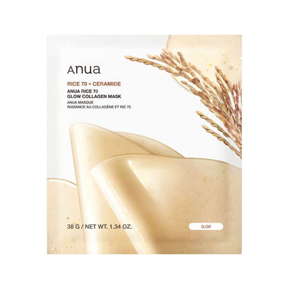 Anua Rice 70 Glow Collagen Mask 38g X 4ea - Le Panda BEAUTÉ