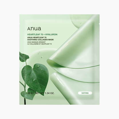 ANUA Heartleaf 70 Soothing Collagen Mask 38g X 4ea - Le Panda BEAUTÉ