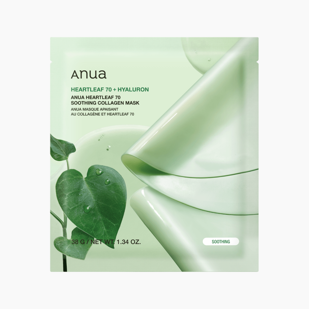 ANUA Heartleaf 70 Soothing Collagen Mask 38g X 4ea - Le Panda BEAUTÉ