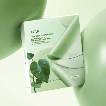 ANUA Heartleaf 70 Soothing Collagen Mask 38g X 4ea - Le Panda BEAUTÉ