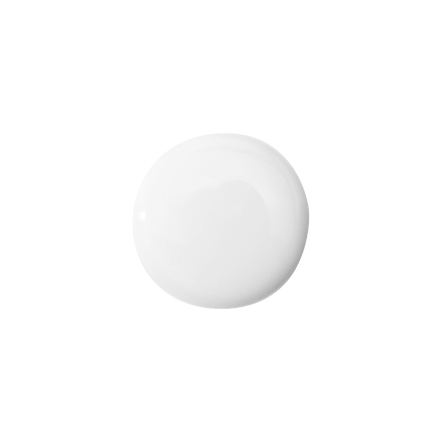 Glossy white serum droplet with smooth texture representing deep hydration properties on transparent background