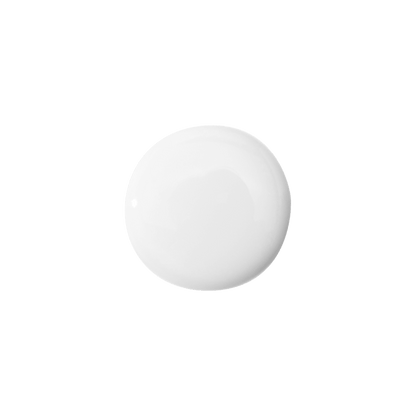 Glossy white serum droplet with smooth texture representing deep hydration properties on transparent background