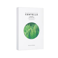 White box packaging of soothing SKIN 1004 Madagascar Centella Tea-Trica Relaxing Mask with green forest circle design