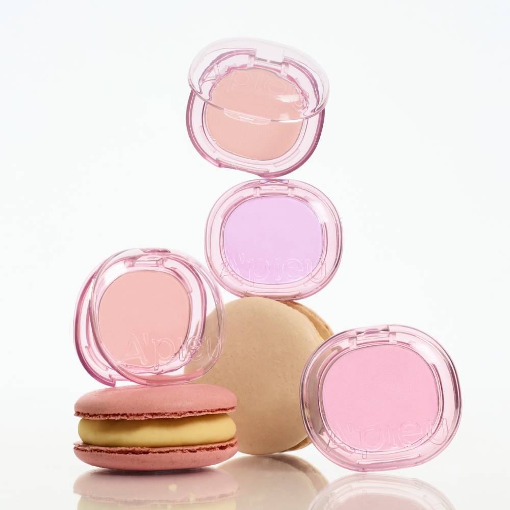 A'pieu Juicy Pang Pastel Blusher 3.7g (9colors) in soft pastel shades with vibrant color in pink transparent cases