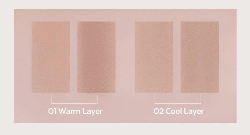 A'pieu Juicy Pang Layering Shading 7g (2 Colors) showing natural contours with warm and cool tone shading layers