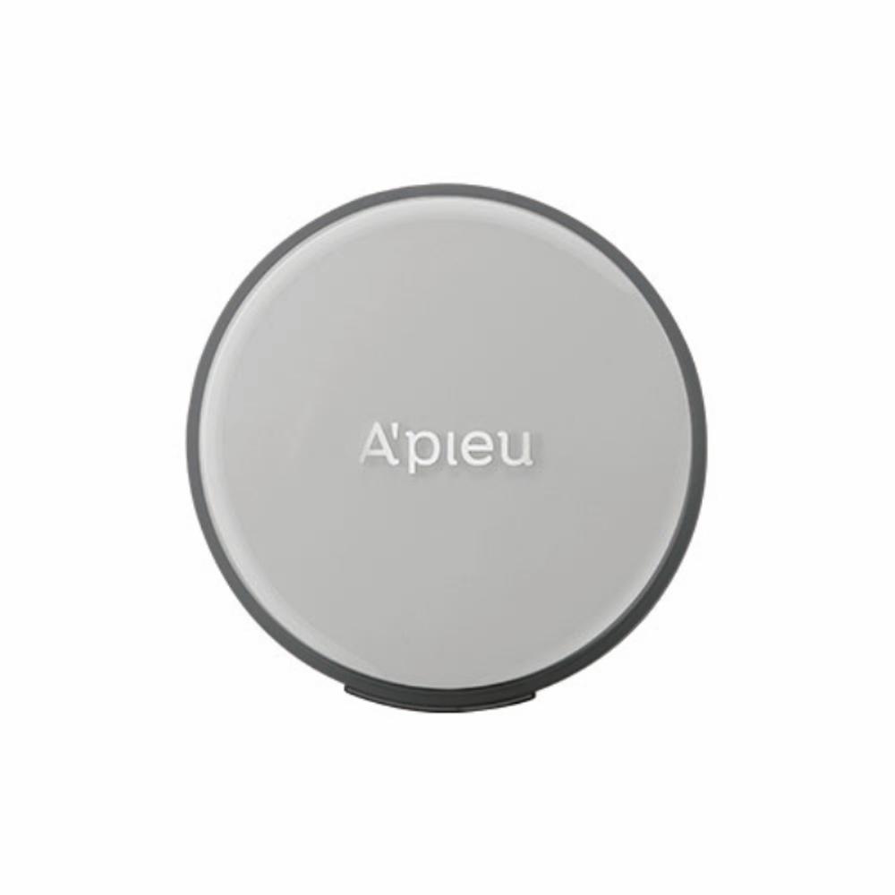 A'pieu Waterlock Finisher Super Velvet MINI 7g compact in sleek light gray with sebum control finish for smooth skin