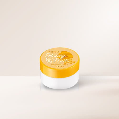 A'pieu Honey & Milk Daily Lip Mask 6g (3 Flavours) in yellow and white jar for moisture boost care