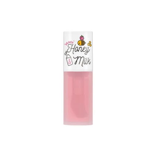 A'pieu Honey & Milk Lip Oil 5g (3-type) in pink tube with moisture-locking formula for smooth and hydrated lips