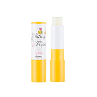 A'pieu Honey & Milk Lip Balm 3.3g in yellow and white packaging with illustrations for long-lasting hydration