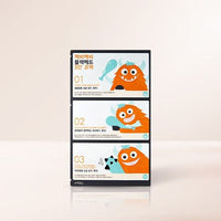 A'pieu Goblin Blackhead 3-Step Nose Pack 3 SET(9pcs) with playful orange monster illustration for effective blackhead removal
