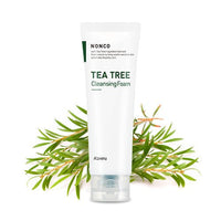 A'pieu Nonco Tea Tree Cleansing Foam 130ml tube with tea tree leaves for soothing acne relief and clear skin care