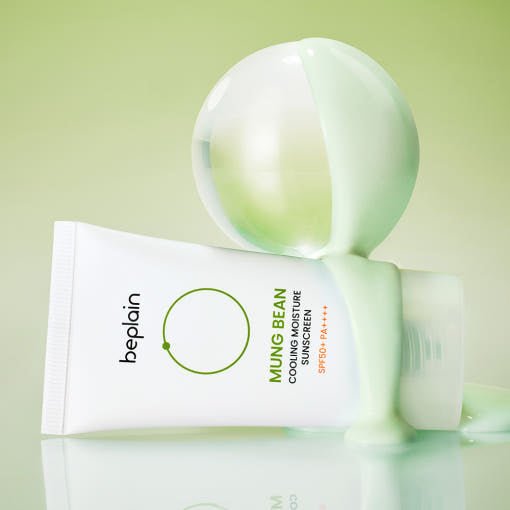 beplain Mung Bean Cooling Moisture Sunscreen SPF50+ PA++++ 50ml with strong protection and refreshing formula