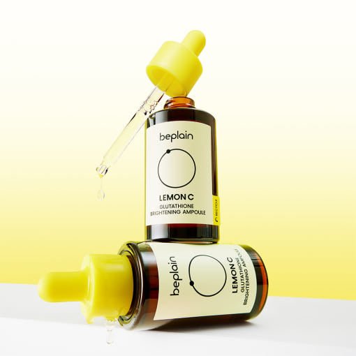 beplain Lemon C Glutathione Brightening Ampoule 30ml with yellow dropper for skin brightening effect and radiance boost