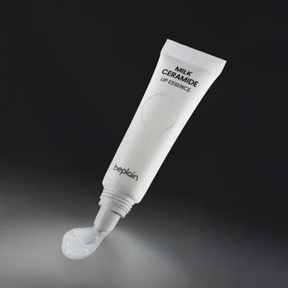 beplain Milk Ceramide Lip Essence 10g in white tube with soft cream texture for intensive hydration and lip care