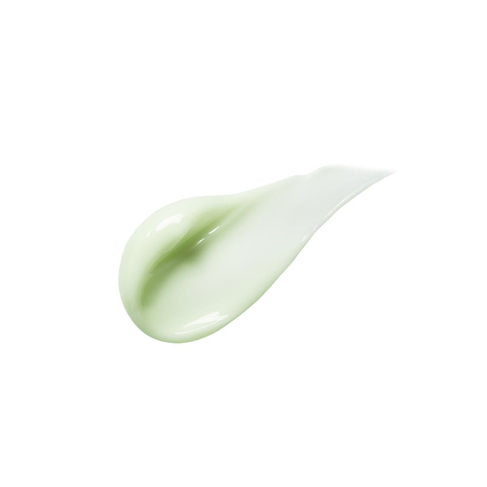 beplain Mung Bean Pore Tight-Up Soothing Cream 60ml texture swatch showing light green soothing formula for pore tightening
