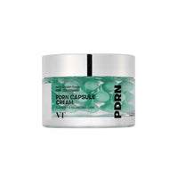 VT PDRN Capsule Cream 100 50ml in clear jar with silver lid featuring radiance boost capsules inside