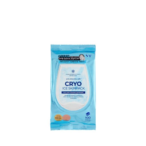 VT CRYO ICE SKINPACK 210g/100ea in blue packaging offering instant cooling and revitalizing skin care benefits