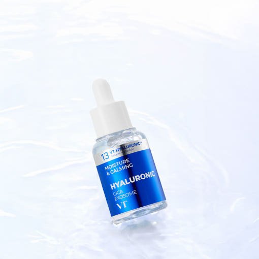 VT H3 Hydro Ampoule 30ml in clear bottle with blue label offering deep hydration and soothing skin benefits