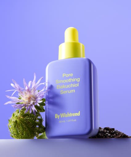 [By Wishtrend] Pore Smoothing Bakuchiol Serum 30ml purple bottle with yellow dropper for effective pore tightening care