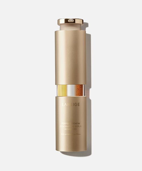 LANEIGE PERFECT RENEW 3X SIGNATURE SERUM ADVANCED 40ml in gold packaging for wrinkle reduction and skin renewal