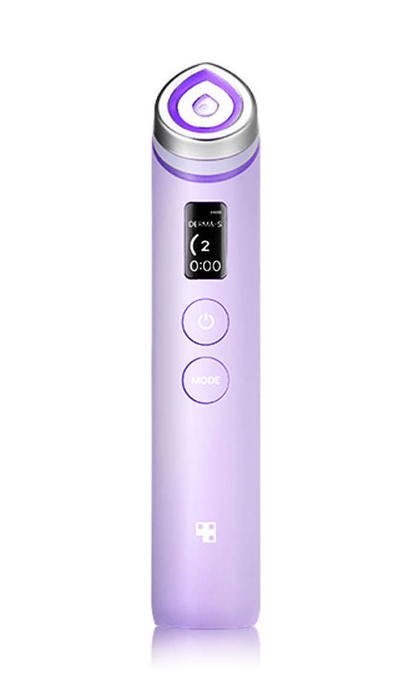 medicube AGE-R Booster Pro #Lavender facial device with advanced technology and digital display in sleek lavender design