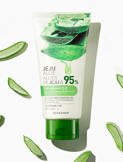 Tube of soothing aloe gel with fresh green sliced aloe pieces on white background, emphasizing deep hydration benefits