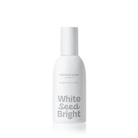 Minimalist white bottle of lightweight brightening lotion with simple grey typography on clean white background