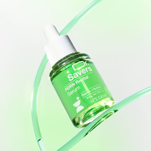 It'S SKIN Dr.Savers PDRN Revital Serum 30ml in green glass bottle with white dropper for cellular repair