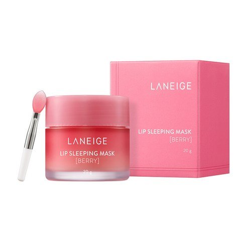 LANEIGE Lip Sleeping Mask Berry 20g in jar with pink packaging and small applicator for overnight lip care treatment