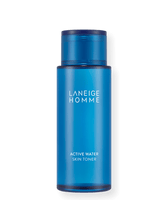 LANEIGE HOMME Active Water Skin Toner 180ml in sleek blue bottle providing hydration boost for men's skin care routine