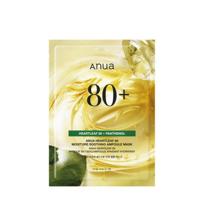 Anua HEARTLEAF 80 MOISTURE SOOTHING AMPOULE MASK 27ml X 10ea - Le Panda BEAUTÉ