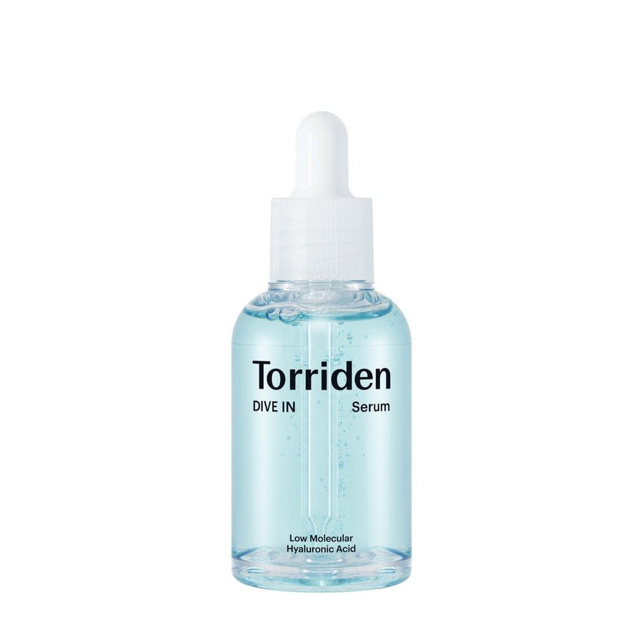 Torriden DIVE-IN Low-Molecular Hyaluronic Acid Serum 70ml bottle with clear blue hydrating serum inside