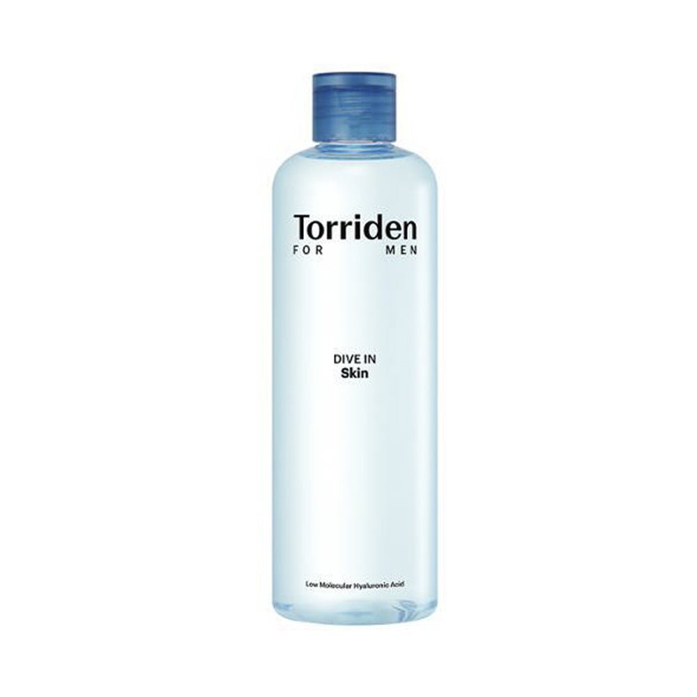 Torriden Dive-in For Men Low Molecular Hyaluronic Acid Skin 300ml in clear bottle for instant hydration boost