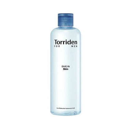 Torriden Dive-in For Men Low Molecular Hyaluronic Acid Skin 300ml in clear bottle for instant hydration boost