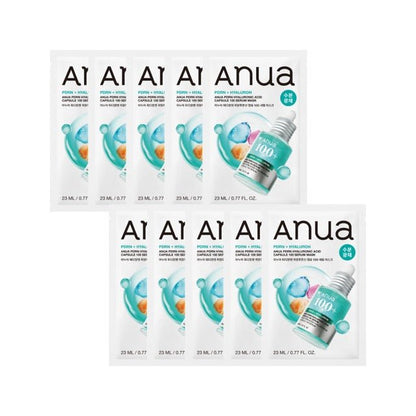 Anua PDRN hyaluronic acid capsule 100 sheet masks in white and teal packaging