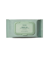 TONYMOLY green tea no wash cleansing tissue pack in pale green packaging